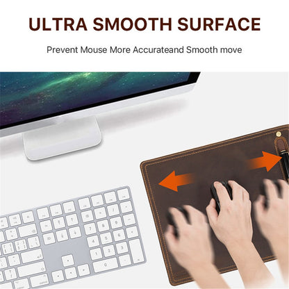CONTACTS FAMILY Genuine Leather Mouse Pad Non-Slip Base Gaming Working Mousepad Mouse Mat, Size: 28x23cm