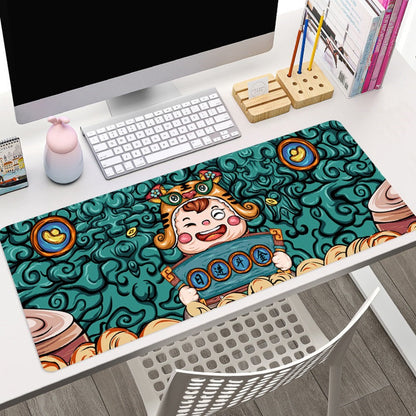 MEILEER HY1228 800x300x4mm Rubber Mouse Pad for Home Office Thicken Edge Overlocking Desk Mat