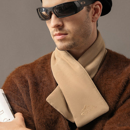 GOLOVEJOY DWJ47 82cm Retro Men Winter Scarf Warm De Rong Velvet Outdoor Windproof Scarf