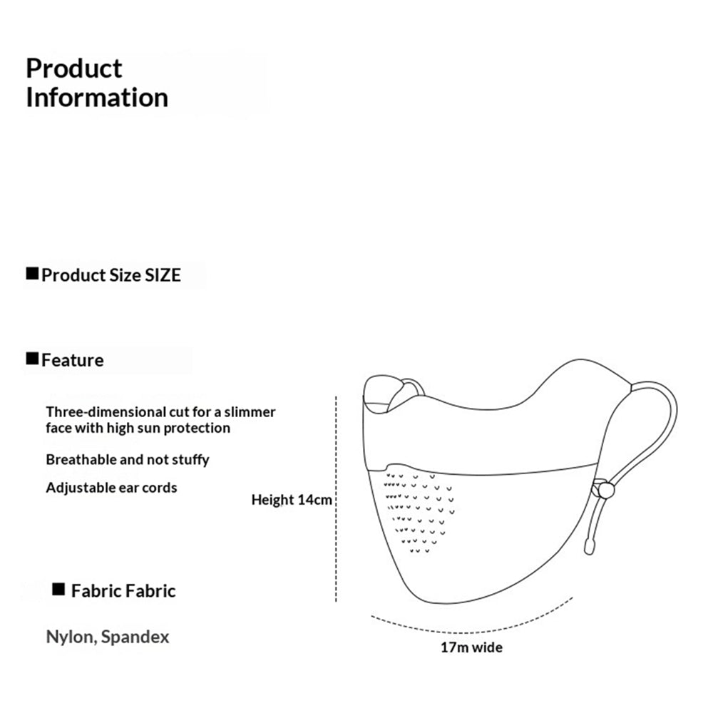 GOLOVEJOY XKZ72 UPF50+ Sun Protection Face Mask Summer Cooling Ice Silk Breathable Face Shield for Men Women