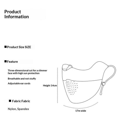 GOLOVEJOY XKZ72 UPF50+ Sun Protection Face Mask Summer Cooling Ice Silk Breathable Face Shield for Men Women