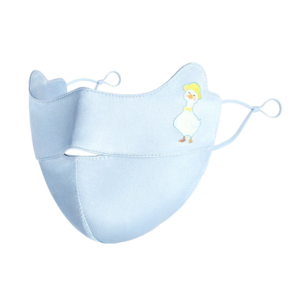 Cartoon Animal Pattern Mulberry Silk Face Mask for Children UPF50+ UV Protection Breathable Summer Face Cover