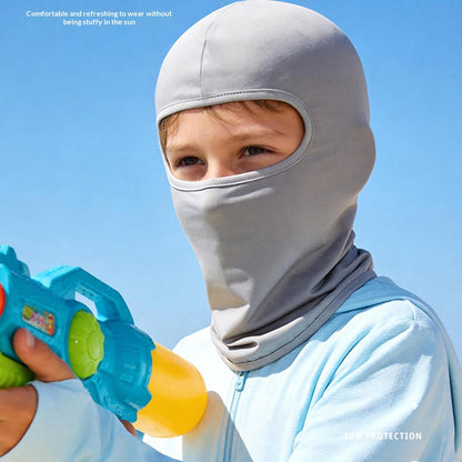 Kids Balaclava Face Mask Full Coverage UPF 50+ Sun Protection Ice Silk Head Cover for Outdoor Sports
