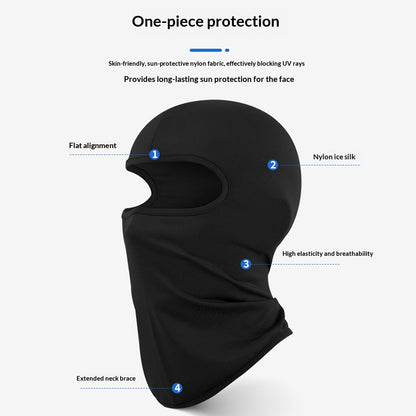 Kids Balaclava Face Mask Full Coverage UPF 50+ Sun Protection Ice Silk Head Cover for Outdoor Sports