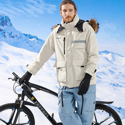 GOLOVEJOY DB72 Winter Ski Gloves for Men Women Outdoor Cycling Flip-Top Touchscreen Gloves