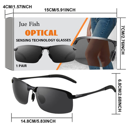 JUE-FISH JUC08-A001-1-WH1 Optical Sensing Glasses Outdoor UV Protection Polarized Sunglasses