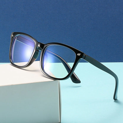 Non Prescription Blue Light Blocking Glasses Retro Square Frame Anti Eye Strain Eyewear for PC Laptop Users