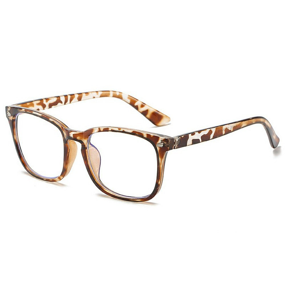 Non Prescription Blue Light Blocking Glasses Retro Square Frame Anti Eye Strain Eyewear for PC Laptop Users