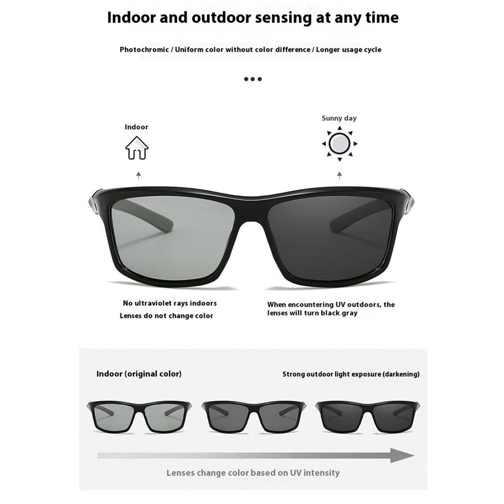 8517 Photochromic Sunglasses Wrap-Around Polarized Sun Glasses UV400 Protection