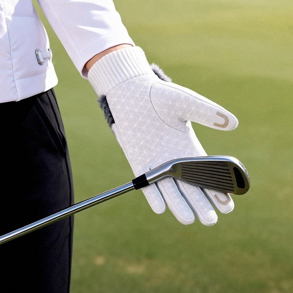 DY61 1 Pair Warm Fleece Lined Winter Golf Gloves Anti Slip Touchscreen Driving Gloves for Women