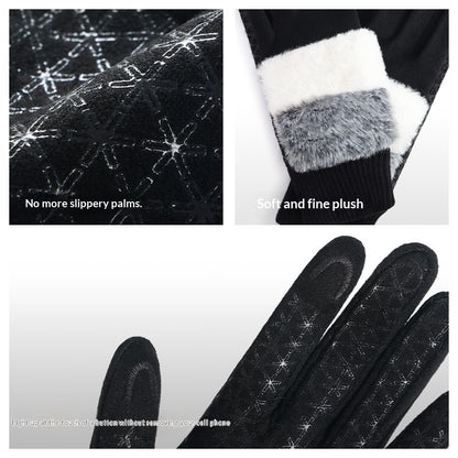 DY61 1 Pair Warm Fleece Lined Winter Golf Gloves Anti Slip Touchscreen Driving Gloves for Women