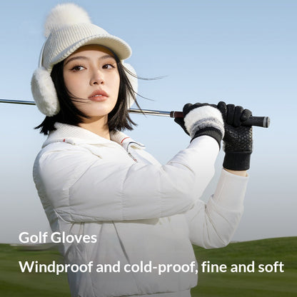 DY61 1 Pair Warm Fleece Lined Winter Golf Gloves Anti Slip Touchscreen Driving Gloves for Women