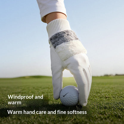 DY61 1 Pair Warm Fleece Lined Winter Golf Gloves Anti Slip Touchscreen Driving Gloves for Women