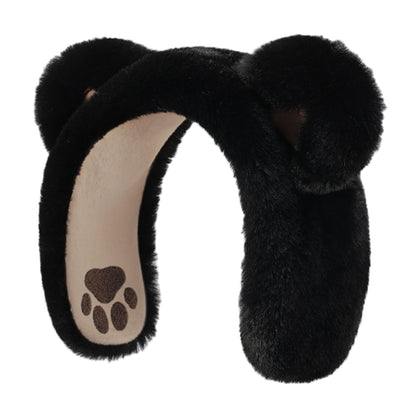 DEZ56 Cute Bear Ears Design Winter Earmuffs for Women Outdoor Windproof Ear Warmers