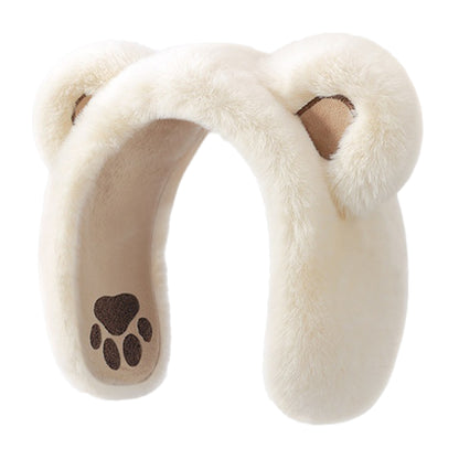 DEZ56 Cute Bear Ears Design Winter Earmuffs for Women Outdoor Windproof Ear Warmers