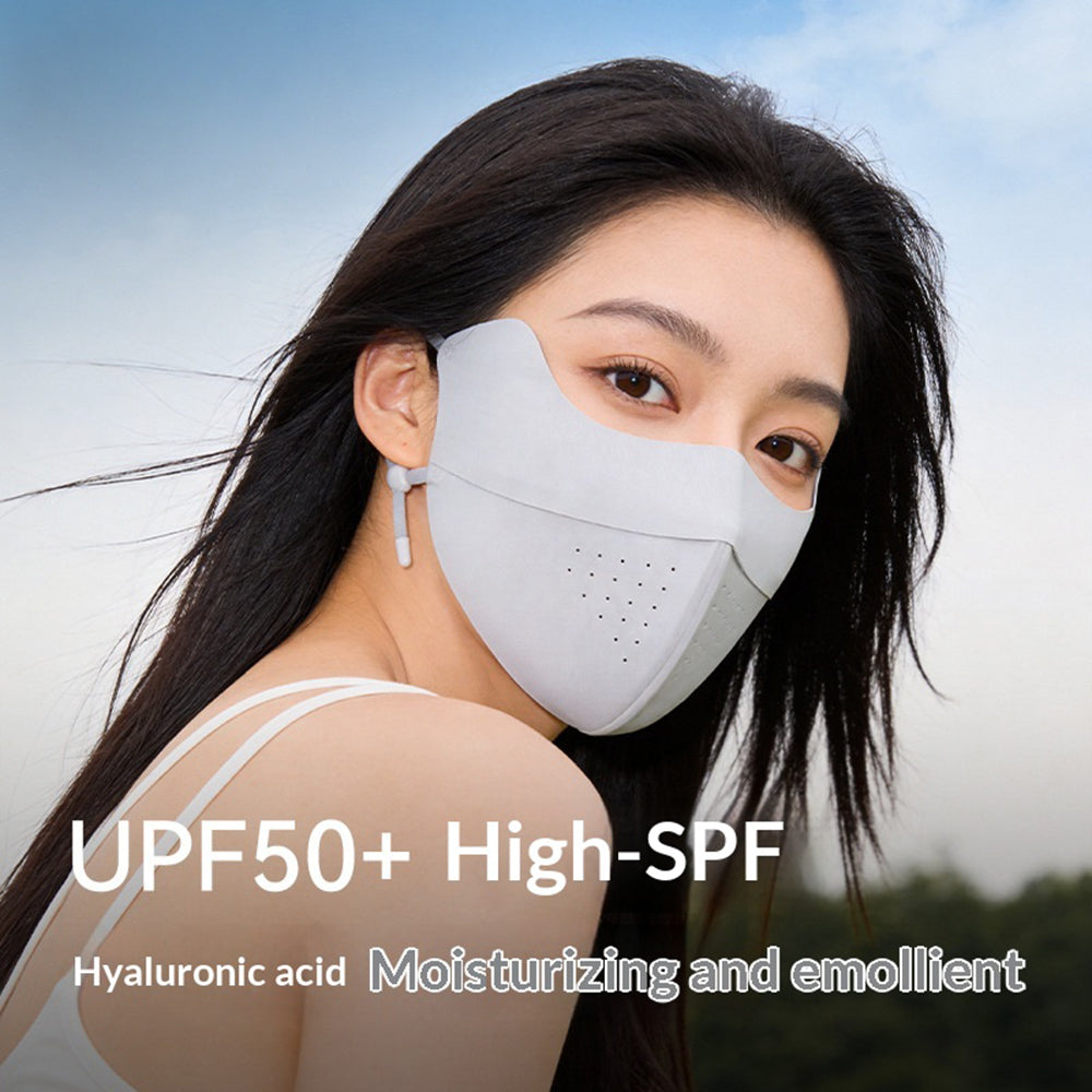 GOLOVEJOY Summer Ice Silk Face Mask UPF50+ UV Protection Hyaluronic Acid Moisturizing Face Cover for Outdoor Sports