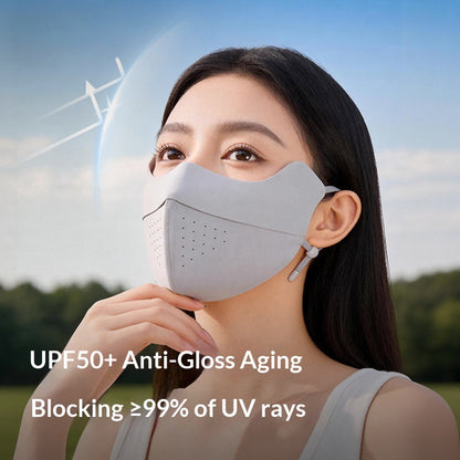 GOLOVEJOY Summer Ice Silk Face Mask UPF50+ UV Protection Hyaluronic Acid Moisturizing Face Cover for Outdoor Sports