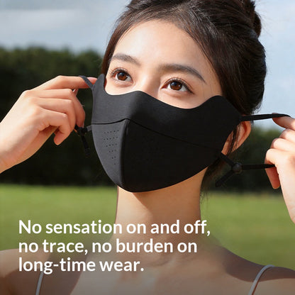 GOLOVEJOY Summer Ice Silk Face Mask UPF50+ UV Protection Hyaluronic Acid Moisturizing Face Cover for Outdoor Sports