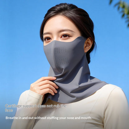 GOLOVEJOY Summer Face Mask UPF50+ UV Protection Breathable Ice Silk Hyaluronic Acid Moisturizing Neck Cover