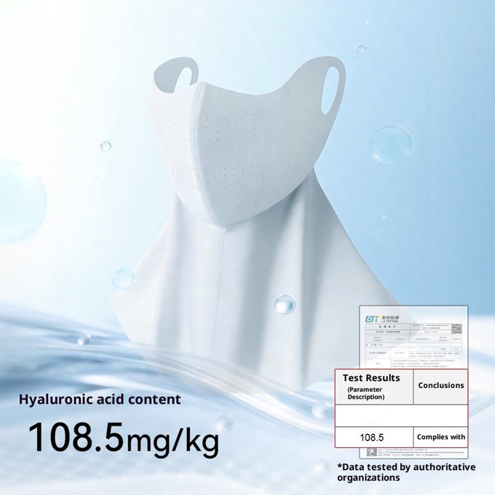 GOLOVEJOY Summer Face Mask UPF50+ UV Protection Breathable Ice Silk Hyaluronic Acid Moisturizing Neck Cover