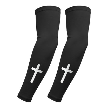 Cross Pattern Summer Cooling Arm Sleeves UPF50+ UV Protection Milk Silk Arm Covers for Outdoor Sports Cycling