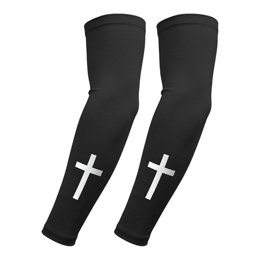 Cross Pattern Summer Cooling Arm Sleeves UPF50+ UV Protection Milk Silk Arm Covers for Outdoor Sports Cycling