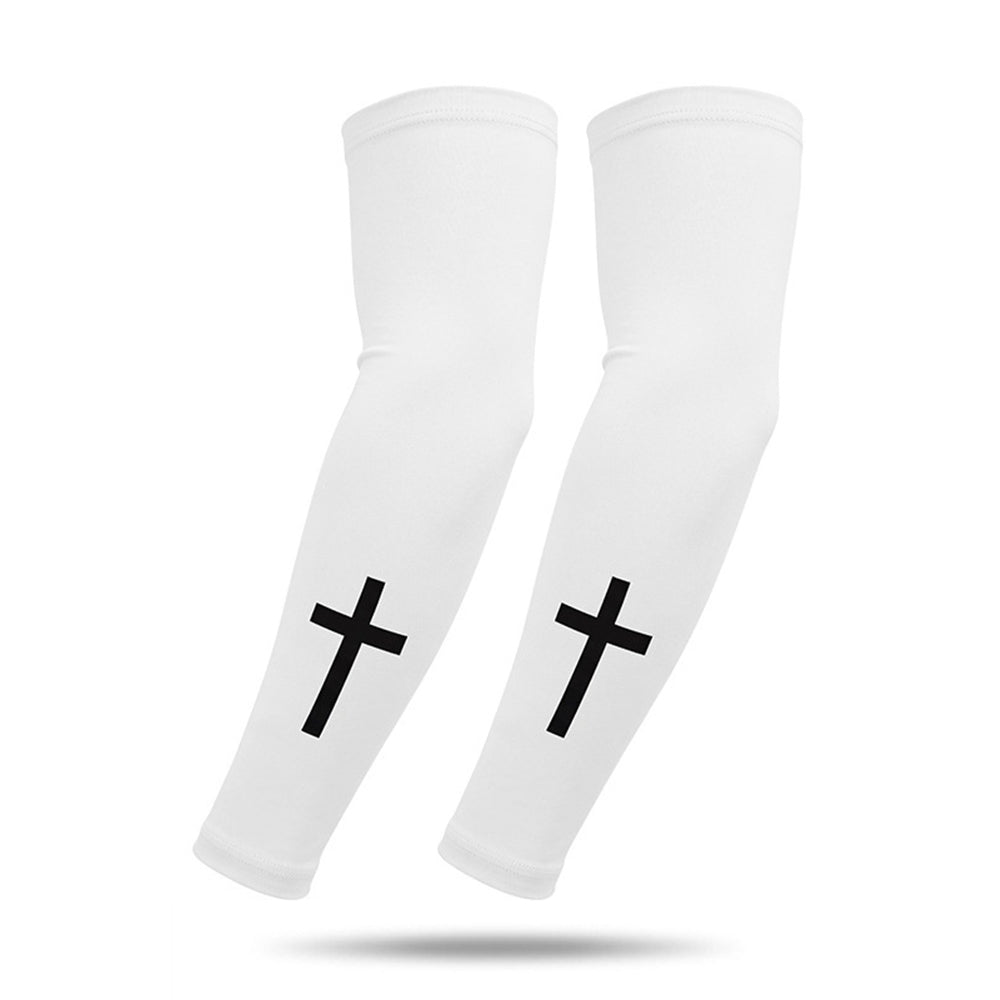 Cross Pattern Summer Cooling Arm Sleeves UPF50+ UV Protection Milk Silk Arm Covers for Outdoor Sports Cycling