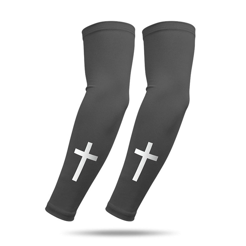 Cross Pattern Summer Cooling Arm Sleeves UPF50+ UV Protection Milk Silk Arm Covers for Outdoor Sports Cycling