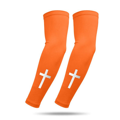 Cross Pattern Summer Cooling Arm Sleeves UPF50+ UV Protection Milk Silk Arm Covers for Outdoor Sports Cycling