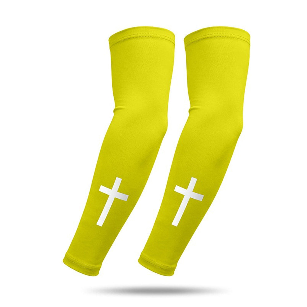 Cross Pattern Summer Cooling Arm Sleeves UPF50+ UV Protection Milk Silk Arm Covers for Outdoor Sports Cycling