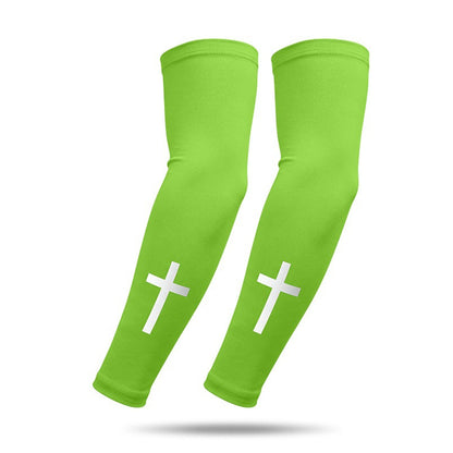 Cross Pattern Summer Cooling Arm Sleeves UPF50+ UV Protection Milk Silk Arm Covers for Outdoor Sports Cycling