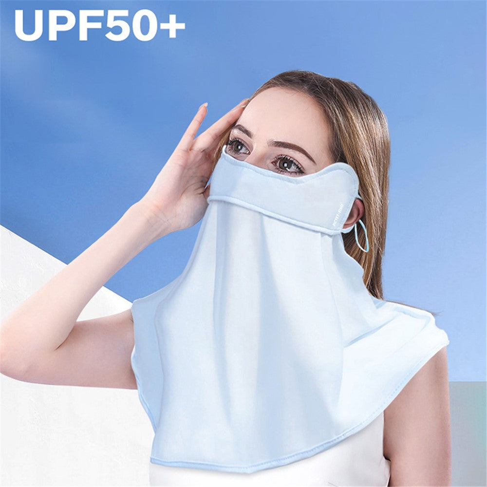 PICTET.FINO RH84 UV Protection Women Ice Silk Face Mask Neck Scarf with Adjustable Ear Loops
