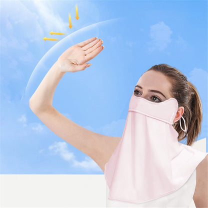 PICTET.FINO RH84 UV Protection Women Ice Silk Face Mask Neck Scarf with Adjustable Ear Loops