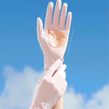 GOLOVEJOY XG72 1 Pair Cycling Cooling Ice Silk Gloves Anti-UV Hand Protector