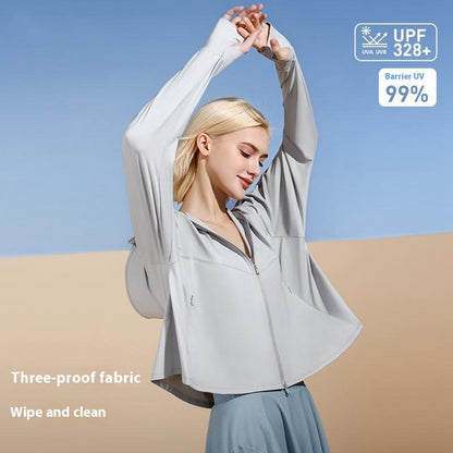 GOLOVEJOY FSY11 Lightweight Sun Protection Jacket Cooling Breathable Coat with Removable Hood Brim