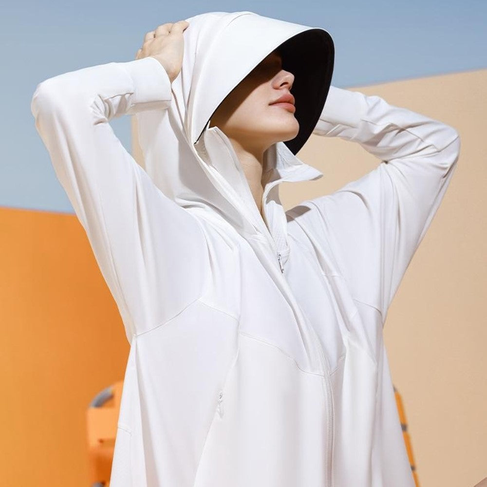 GOLOVEJOY FSY11 Lightweight Sun Protection Jacket Cooling Breathable Coat with Removable Hood Brim