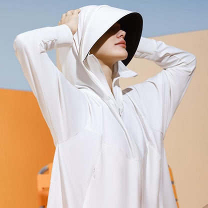 GOLOVEJOY FSY11 Lightweight Sun Protection Jacket Cooling Breathable Coat with Removable Hood Brim