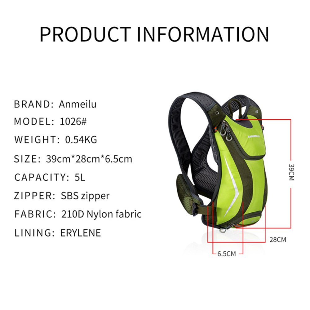 ANMEILU 1026 Outdoor Sports Water Bag Storage Pocket Backpack Waterproof Nylon Marathon Knapsack