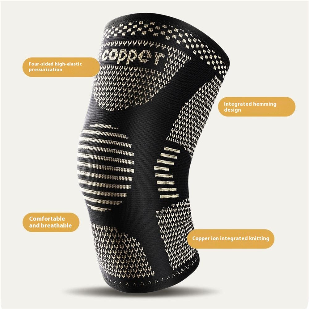 AB120 1PCS Protective Knee Pad Copper Ion Fabric Breathable Leg Sleeve for Badminton Basketball Runing Fitness Injury Care