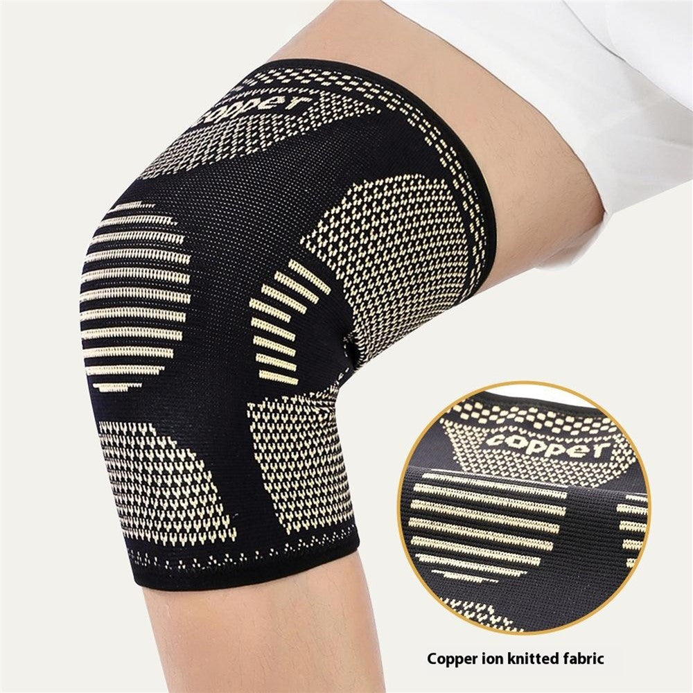 AB120 1PCS Protective Knee Pad Copper Ion Fabric Breathable Leg Sleeve for Badminton Basketball Runing Fitness Injury Care
