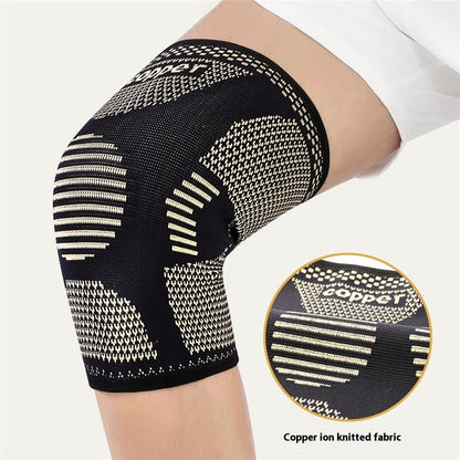 AB120 1PCS Protective Knee Pad Copper Ion Fabric Breathable Leg Sleeve for Badminton Basketball Runing Fitness Injury Care
