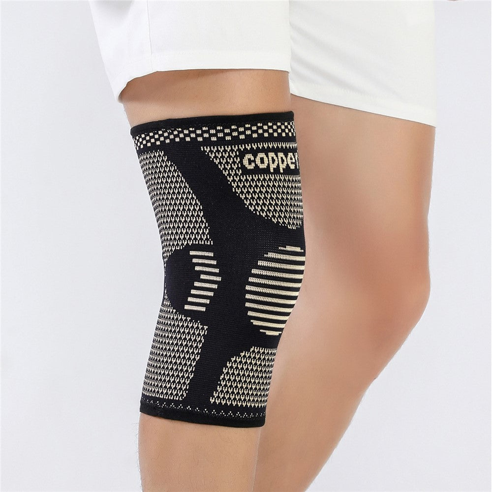 AB120 1PCS Protective Knee Pad Copper Ion Fabric Breathable Leg Sleeve for Badminton Basketball Runing Fitness Injury Care