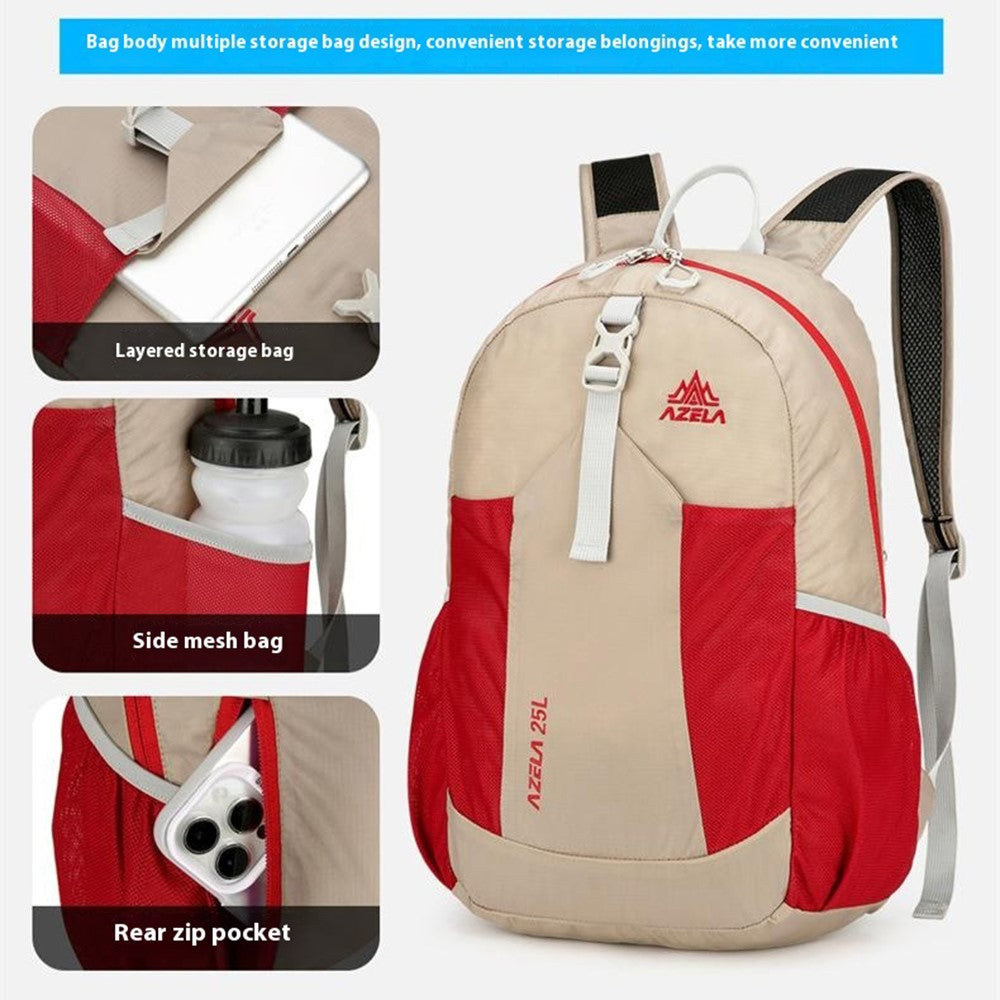 AZELA A1341 Lightweight Foldable Backpack Waterproof Nylon Shoulder Bag for Outdoor Hiking Camping