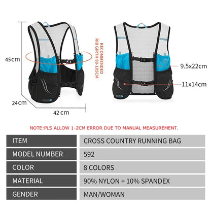 OUTDOOR INOXTO 3.5L Running Vest Backpack Lightweight Phone Water Bottle Holder Hiking Cycling Backpack Size L