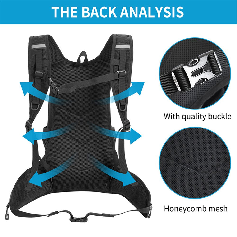 JUNLETU Running Polyester Vest Backpack Hiking Cycling Backpack Water Bottle Carrying Bag Large Capacity Shoulders Bag