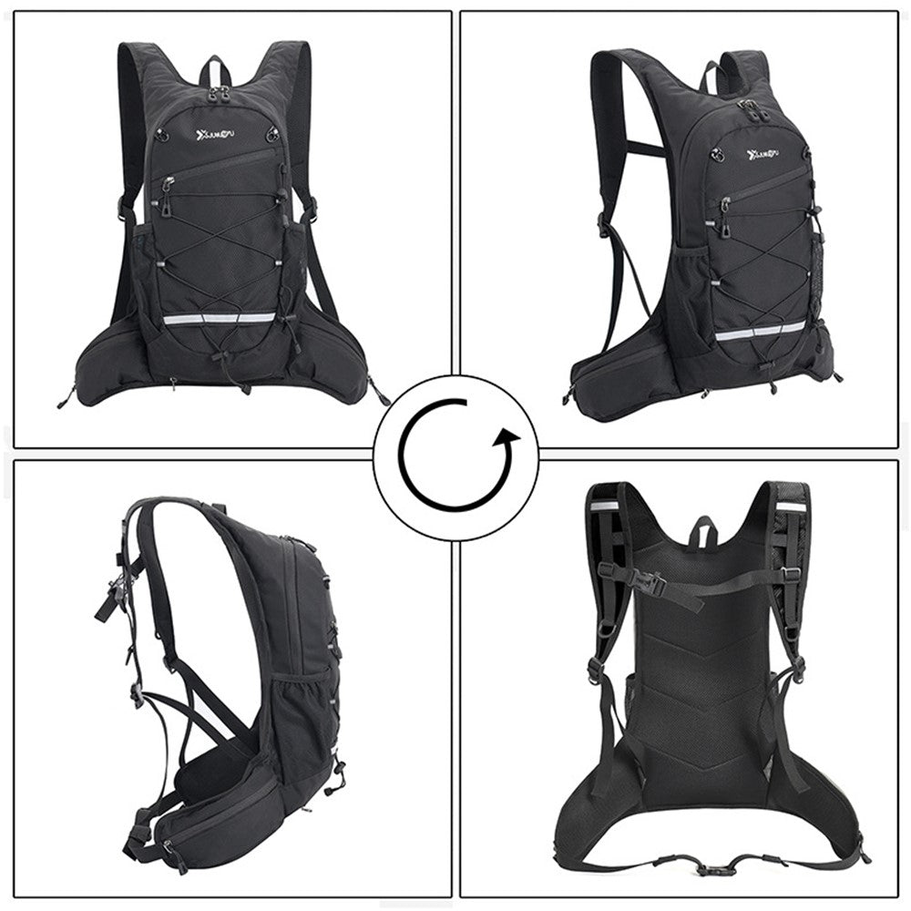JUNLETU Running Polyester Vest Backpack Hiking Cycling Backpack Water Bottle Carrying Bag Large Capacity Shoulders Bag