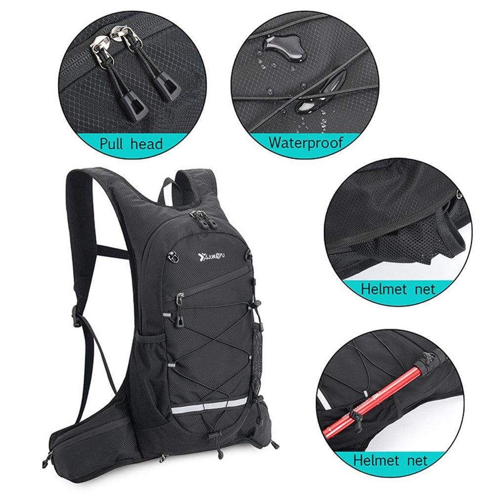 JUNLETU Running Polyester Vest Backpack Hiking Cycling Backpack Water Bottle Carrying Bag Large Capacity Shoulders Bag