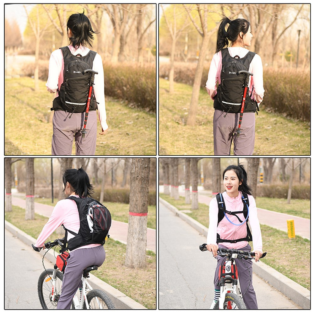 JUNLETU Running Polyester Vest Backpack Hiking Cycling Backpack Water Bottle Carrying Bag Large Capacity Shoulders Bag