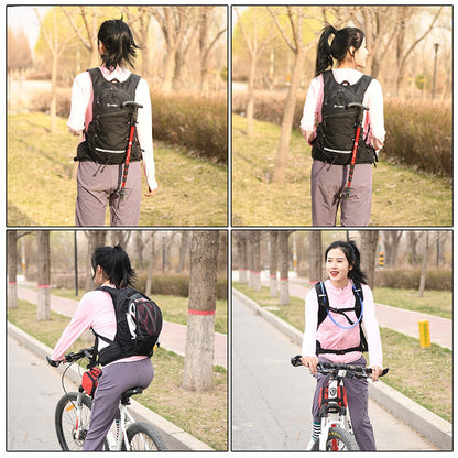 JUNLETU Running Polyester Vest Backpack Hiking Cycling Backpack Water Bottle Carrying Bag Large Capacity Shoulders Bag