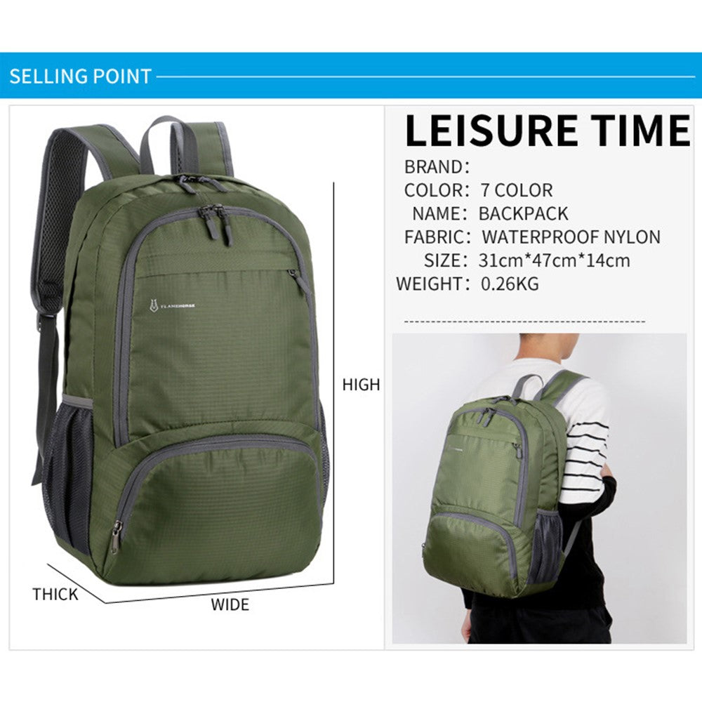 FLAMEHORSE k66 Waterproof Oxford Cloth Backpack Casual Travel Sports Foldable Shoulder Bag